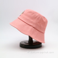 Chapeau de seau en coton extérieur rose